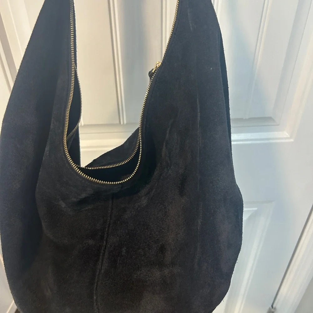 Madewell Navy Suede Hobo Bag